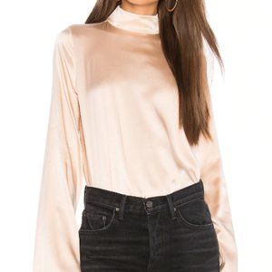 NWT--Nordstrom Rack Kendall & Kylie Stretch  Silk  Mock Neck L/S Blouse